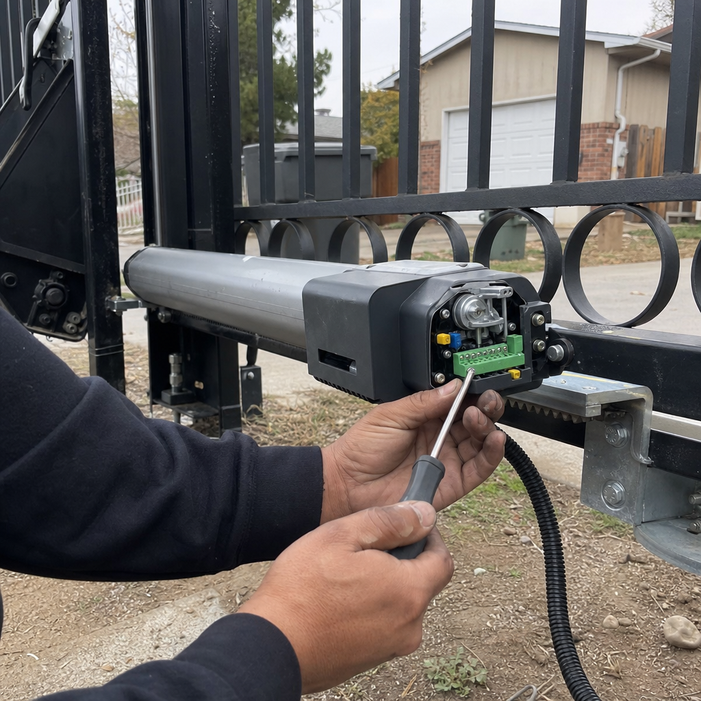 Gate motor and opener repair with screwdriver in Ancho Cordova, CA