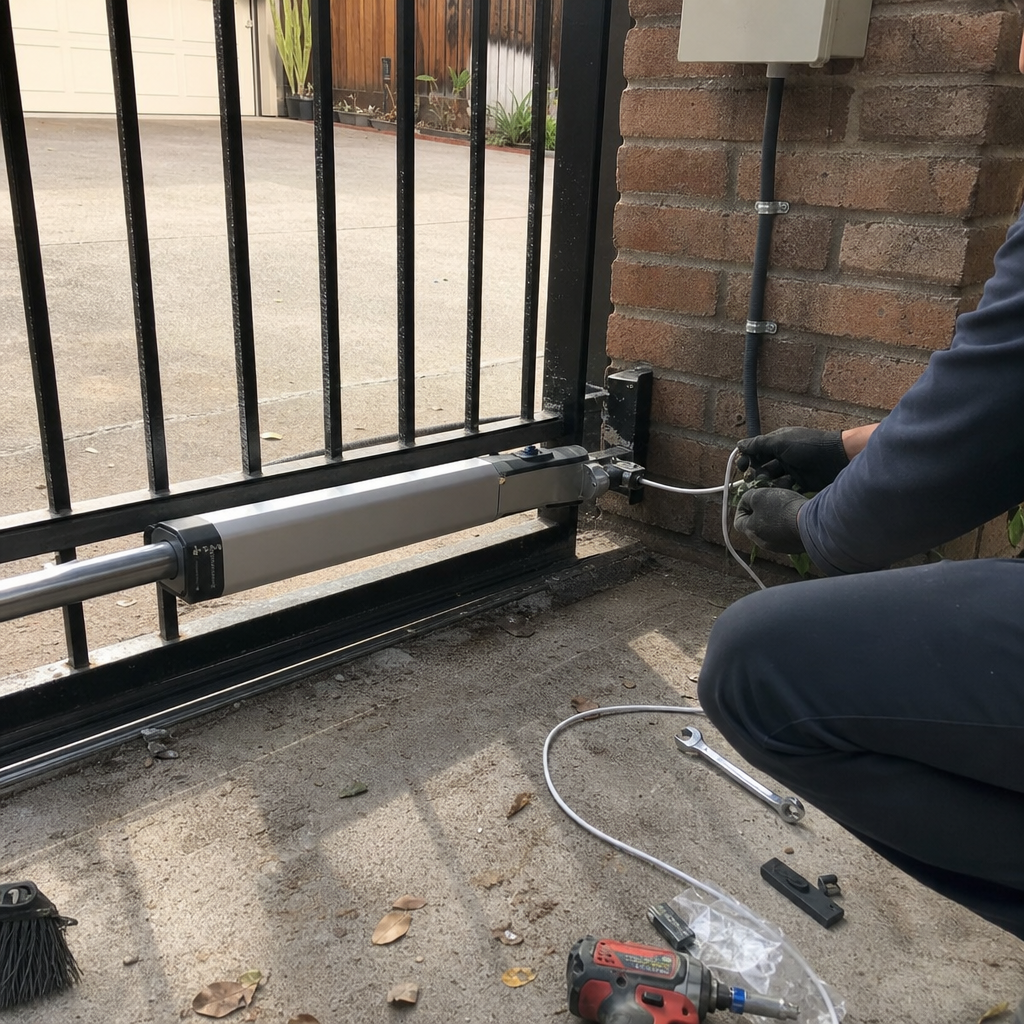 Gate motor opener installation and repair by professional technician