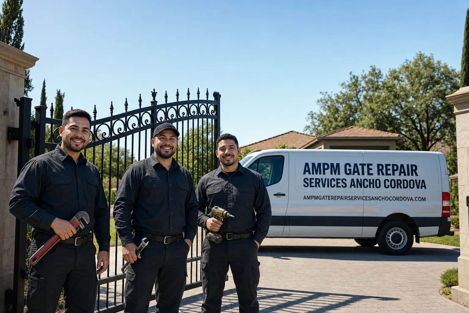 Ampm Gate Repair Services Ancho Cordova service vehicle and crew in Ancho Cordova, CA